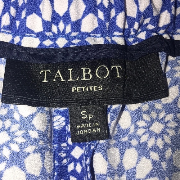 Talbots SP Petite Blue White Pants - Picture 5 of 6